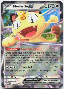 Meowth ex 062/088 Double Rare Perfect Order Pokemon Near Mint - Image 1
