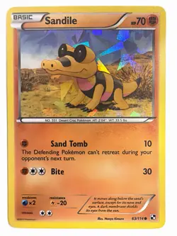 Sandile - (Cracked Ice Holo) 063/114 Black & White - MP - Pokemon TCG - Image 1