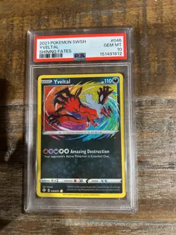 POKEMON 2021 Shining Fates YVELTAL #046 PSA 10 Gem Mint Rare Amazing - Image 1
