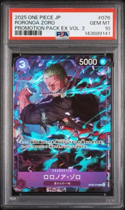 PSA 10 Roronoa Zoro OP09-076 Promotion Pack EX Vol.2 One Piece Card Japanese - Image 1