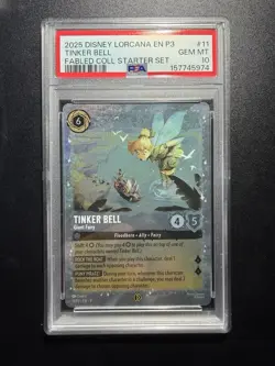 2025 DISNEY LORCANA EN P3-PROMO #11 TINKER BELL FABLED COLL STARTER SET PSA 10 - Image 1