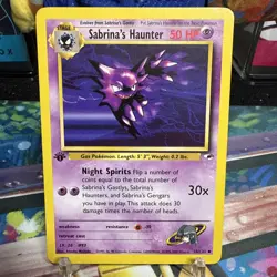 Pokemon Card - Sabrina's Haunter Gym Heroes 58/132 1st Edition - Image 1