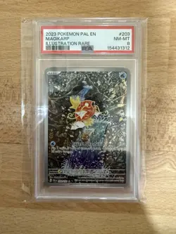 2023 POKEMON PAL EN-PALDEA EVOLVED ILLUSTRATION RARE #203 MAGIKARP PSA 8 - Image 1