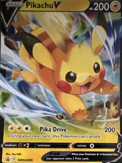 Pikachu V SWSH285 Holo Promo Sword & Shield Promo Pokemon Near Mint - Image 1