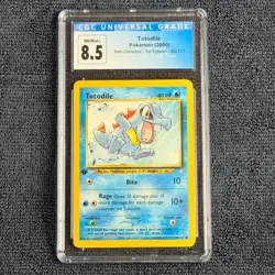 Pokemon Totodile 1st Ed. 80/111 CGC 8.5 NM/Mint+ Blue Label 2000 Neo Genesis TCG - Image 1
