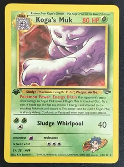 Koga's Muk 1st Edition Gym Challenge 2000 Rare Pokemon TCG WOTC LP - Image 1