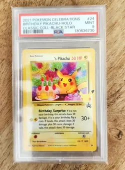 2021 POKEMON SWSH CELEBRATIONS CLASSIC COLL. #24 BIRTHDAY PIKACHU HOLO PSA 9 - Image 1
