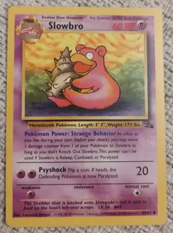 1999 Pokemon Fossil Slowbro #43/62 MP - Image 1