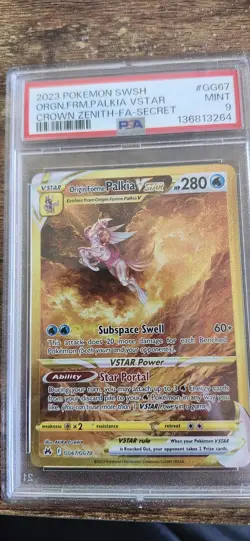 Pokemon Sword & Shield Crown ZenithFull Art Orgin Forme Palkia VSTAR PSA 9 #GG67 - Image 1