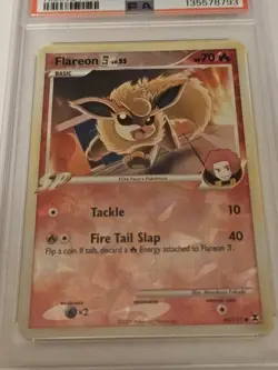 Pokemon Flareon Cracked Ice Foil 60/111 PSA 7 Low POP Only 16 Rising Rivals - Image 2