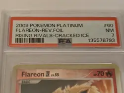 Pokemon Flareon Cracked Ice Foil 60/111 PSA 7 Low POP Only 16 Rising Rivals - Image 4