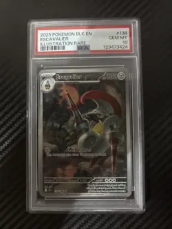 2025 POKEMON BLK EN-BLACK BOLT ILLUSTRATION RARE #138 ESCAVALIER PSA 10 - Image 1