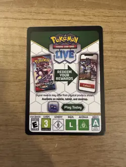 Pokemon Live Slashing Legends Tin: Zacian Ex Code - Image 1