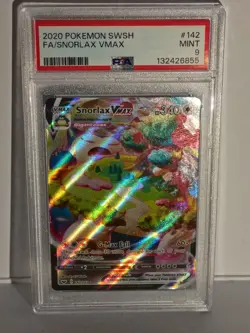 Pokemon Sword & Shield Snorlax VMAX Full Art 142/202 PSA 9 Mint - Image 1