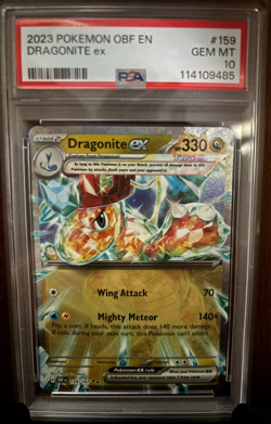 2023 Pokemon Obsidian Flames Double Rare Dragonite ex 159/197 PSA10 - Image 1