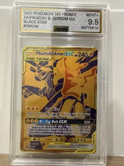 Pokemon Pikachu & Zekrom GX TAG TEAM Promo Holo SM248 English ACE 9.5 - Image 1