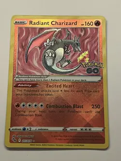 Pokemon TCG Radiant Charizard Pokemon GO 011/078 Holo Radiant Rare NM - Image 1