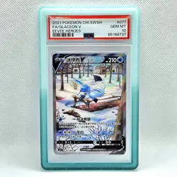 2021 Glaceon V FA LOW POP! PSA 10 Eevee Heroes 077/069 SWSH Pokemon Chinese MINT - Image 1