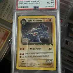 Pokemon Rocket #10 Dark Machamp Holo 2000 PSA 8 Near Mint-Mint With Swirl - Image 1
