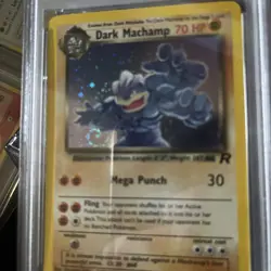 Pokemon Rocket #10 Dark Machamp Holo 2000 PSA 8 Near Mint-Mint With Swirl - Image 2