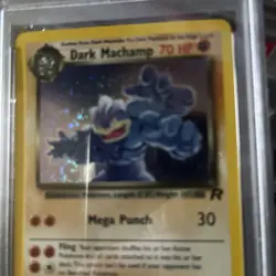 Pokemon Rocket #10 Dark Machamp Holo 2000 PSA 8 Near Mint-Mint With Swirl - Image 3