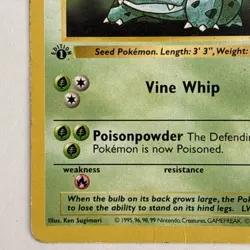 1st Edition Shadowless Ivysaur 30/102 Base Set Pokemon Card Rare HP - Image 2
