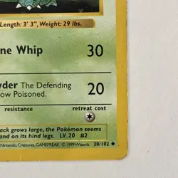 1st Edition Shadowless Ivysaur 30/102 Base Set Pokemon Card Rare HP - Image 3