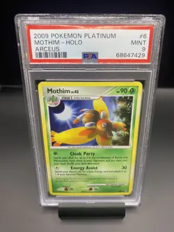 2009 Pokemon Mothim Platinum Arceus Holo 6/99 PSA 9 MINT - Image 1