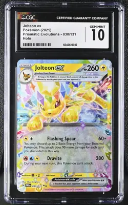 2025 Pokemon Prismatic Evolutions Jolteon ex #30 CGC 10 - Image 1