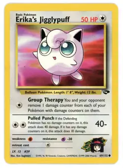 Erika's Jigglypuff 69/132 Gym Challenge Pokemon Card - Image 1