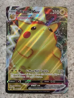 Pikachu Vmax 044/185 Vivid Voltage NM+ Full Art Ultra Rare Pokemon Card - Image 1