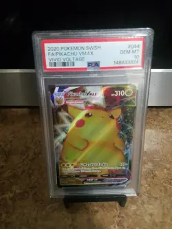 2020 Pokemon Swsh Fa/ Pikachu Vmax Vivid Voltage Psa 10 - Image 1
