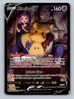 Pokemon TCG Mimikyu V Holo Ultra Rare SWSH09: Brilliant Stars Trainer Gallery TG - Image 1