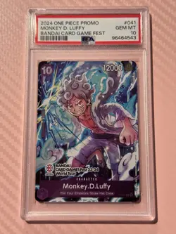 2024 One Piece Promo Monkey D. Luffy Promo Bandai Card Game Fest PSA 10 - Image 2