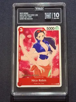 2022 One Piece ST01 EN Super Pre-Release #ST01-008 Nico Robin TAG 10 - Image 1