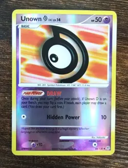 Unown D 68/130 Diamond & Pearl Base Set Pokemon Reverse Holo MINT - Image 1
