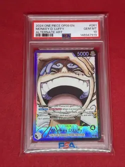 ONE PIECE MONKEY D. LUFFY 2024 OP09-EMPERORS IN THE NEW WORLD #61 ALT ART PSA 10 - Image 1