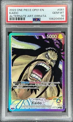One Piece Kaido Alternate Art Errata #OP01-061 Romance Dawn (PSA 10) - Image 1
