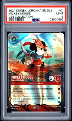 DISNEY LORCANA EN D23-D23 EXPO PROMO MICKEY MOUSE - BRAVE LITTLE TAILOR PSA 9 - Image 1