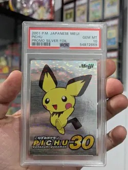 Pokemon Card 2001 PSA 10 PICHU Holo Foil Japanese SILVER Meiji Promo POP 22 - Image 2