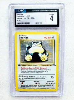 FIRST EDITION SNORLAX Jungle HOLO Rare 1st Ed # 11/64 Holo Pokemon Card CCC 4! - Image 3