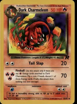 Dark Charmeleon Uncommon Team Rocket 32/82 Fire Unlimited Pokemon Card - Image 1