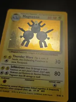Magneton 9/102 Base Set Holo Rare Vintage WOTC LP/LP+ Pokemon Card - Image 2