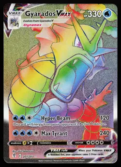 Gyarados VMAX 207/203 Rainbow Rare Evolving Skies Pokemon Card - Image 1