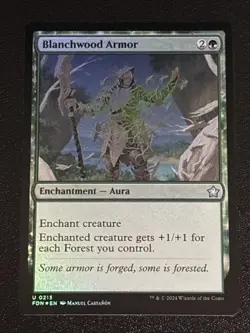 MTG Foundations Blanchwood Armor Foil 0213 NM - Image 1