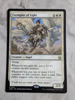 Exemplar of Light | MTG FDN Foundations | Creature Angel Lifegain | Unplayed NM - Image 1