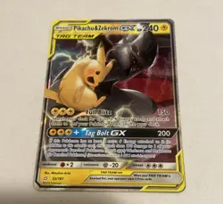 Pokemon TCG Pikachu & Zekrom GX 33/181 Team Up TAG TEAM Ultra Rare Holifoil - Image 1