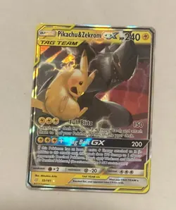 Pokemon TCG Pikachu & Zekrom GX 33/181 Team Up TAG TEAM Ultra Rare Holifoil - Image 2