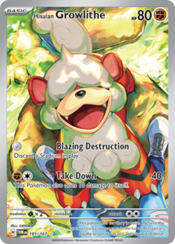 Hisuian Growlithe 181 Twilight Masquerade Illustration Rare Full Art NM Pokemon - Image 1