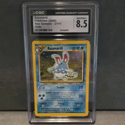 Pokemon Azumarill 2/111 Neo Genesis Holo Rare CGC 8.5 Stage 1 70 HP - Image 1
